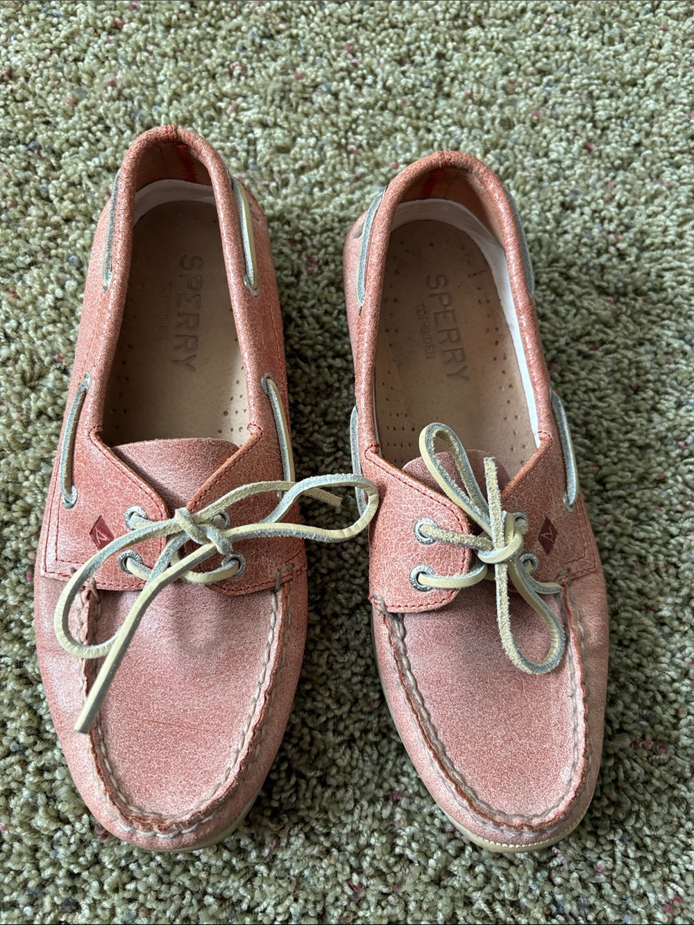 Sperry Top-Sider Authentic Original 2-Eye Boat Shoes Coral Pink Women's 8M